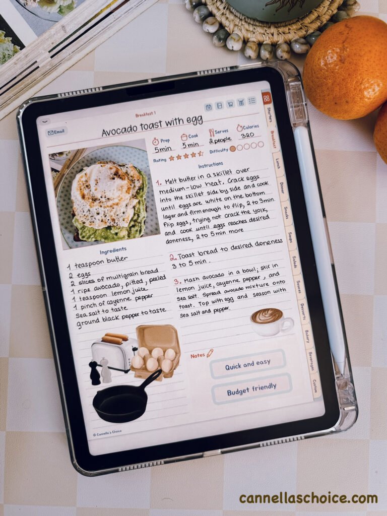 Digital recipe book